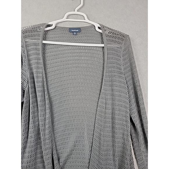 ModCloth 100% Cotton Gray Knit LS Open Front Cardigan Women's Plus 2X - Picture 3 of 12
